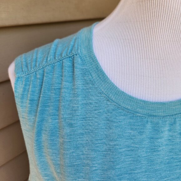all in motion Plus Light Blue Crop Tank Top Crewneck Solid Athleisure Lounge - Picture 5 of 15